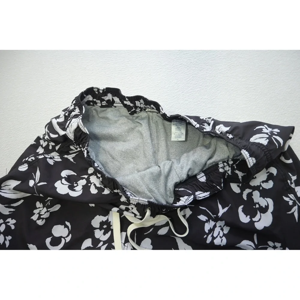 Fair‎ Harbor Swim Trunks Men XL Black White Floral Stretch Lined Surf Excellent